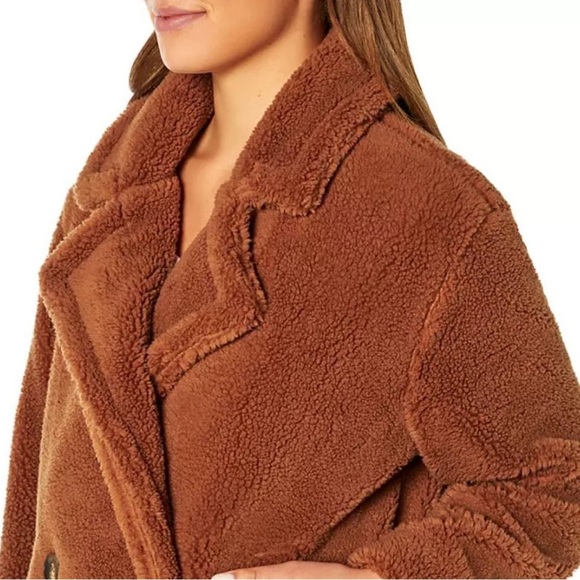 Gap Women's Sherpa Teddy Jacket Aragan Oil Brown Fall Neutral Fuzzy Gilmore Girl - Picture 4 of 15